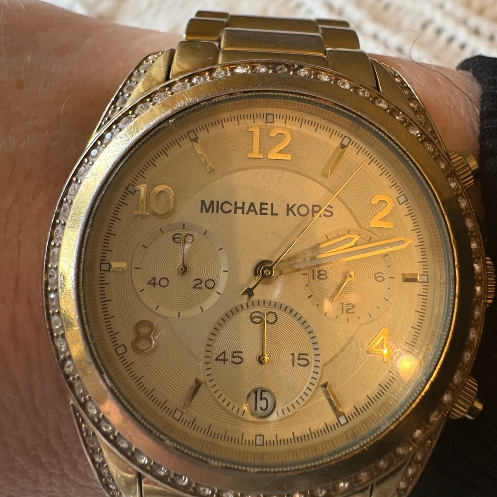 Michael Kors Golden Blair Glitz Gold Plated Watch
